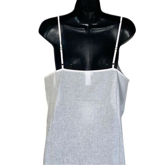 Andie Barreta Coconut Off White Linen Rayon Slip Midi Dress Sz M NWT - Picture 5 of 12